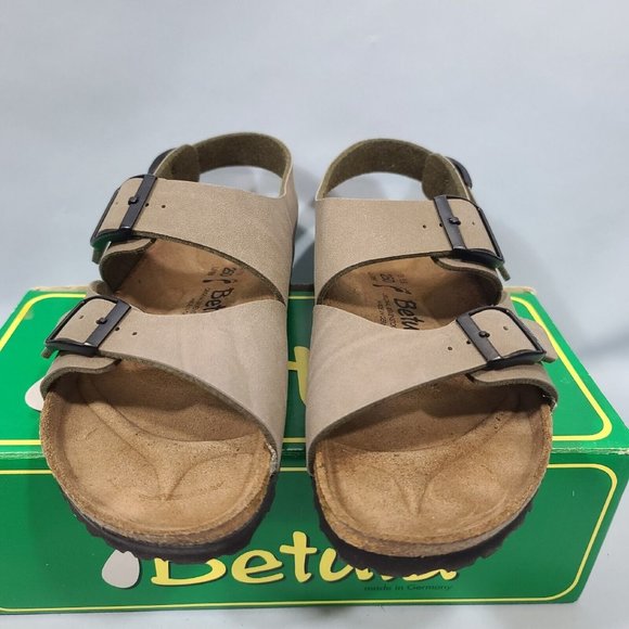 Betula Beat Birkenstock Footbed Sandals Stone EU39 US8.5 Narrow NIB - Picture 3 of 11